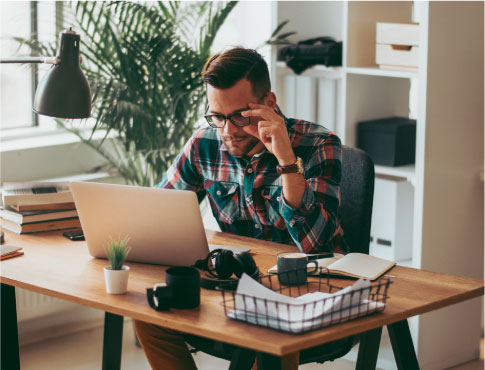 person sitting at desk