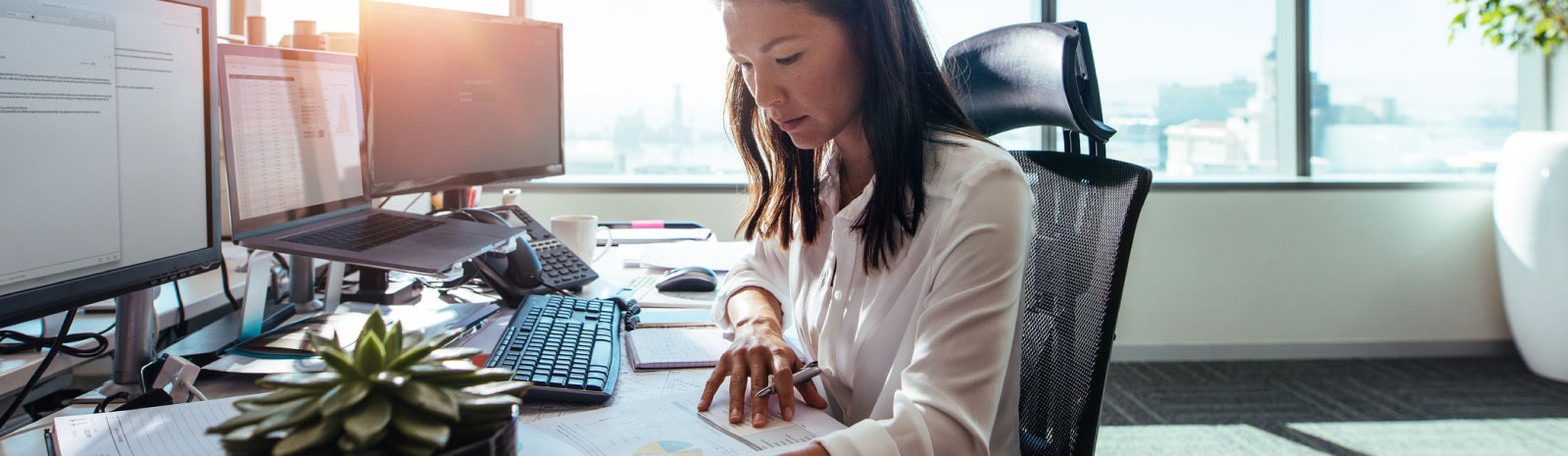 person working at desk